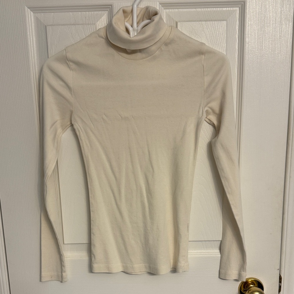 KOTN Cream Turtleneck Long Sleeve Top